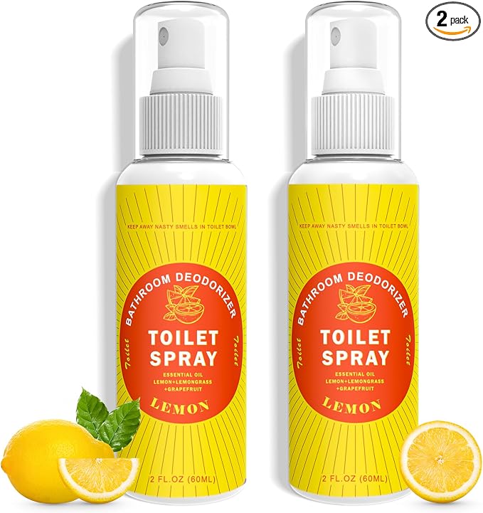 Toilet Spray for Poop Lemon, 100% Natural Plant Essential Oil, Bathroom Spray by Unknown
