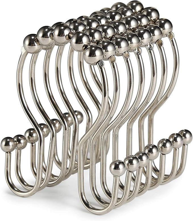 Goowin Shower Curtain Hooks, Stainless Steel Shower Curtain Hangers, Double by Goowin