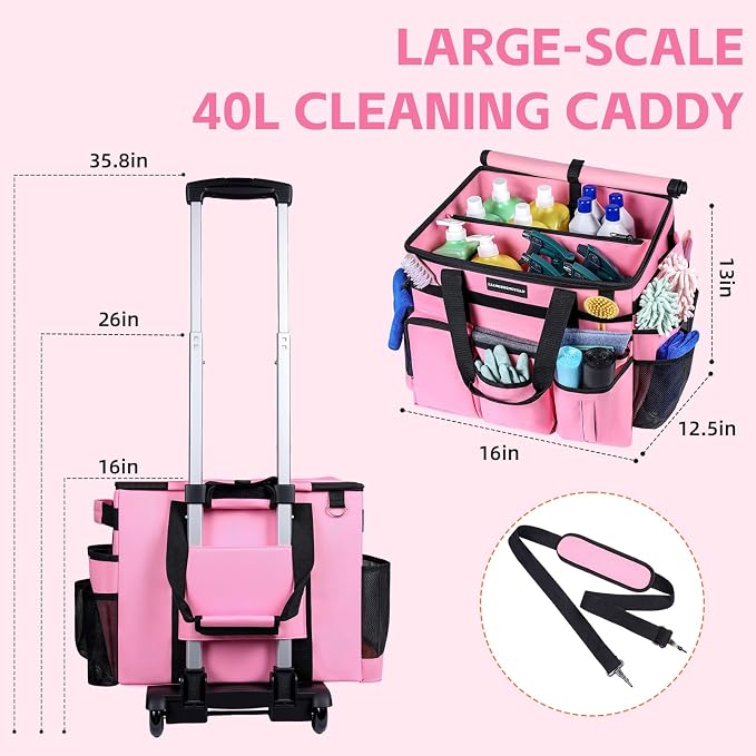 Extra Large Rolling Cleaning Caddy Bag - Image 6