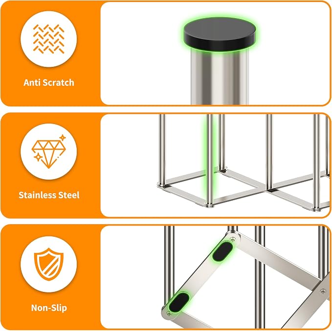 Foldable Baby Bottle Drying Rack-10 Poles Water Bottle Organizer - Image 4