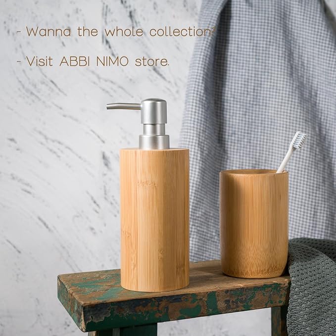 Natural Bamboo Liquid Soap Dispenser, 10 oz - Image 5