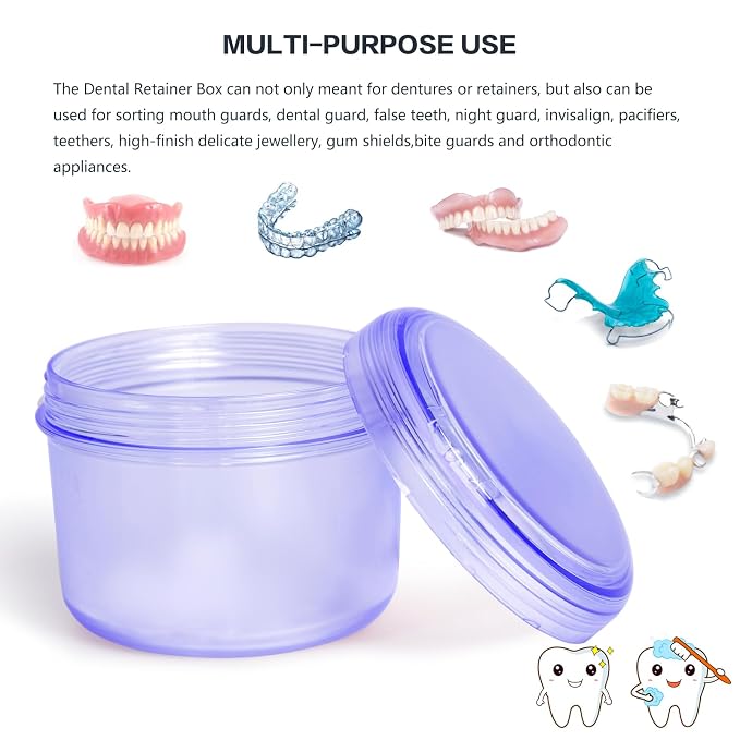 Large Denture case, No-Leak Denture Bath Box Denture Cup, Retainer Cleaning Box - Image 2