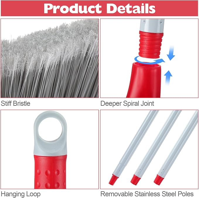 Meanplan 2 Pcs Angle Broom and Dustpan Combo Set - Image 3