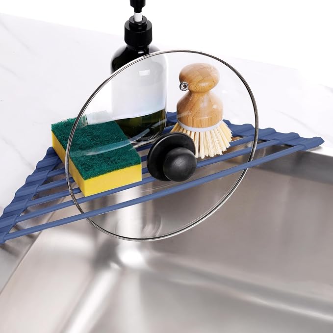 Tomorotec Compact Silicone-Coated Triangle Dish Drying Rack - Image 4