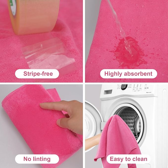 4 Pcs Multicolor Extra Large Microfiber Cleaning Cloth 30 x 20 Inch Reusable - Image 3
