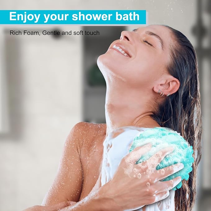 Loofah for Women 75g 4 Pack, Bath Sponge Soft Mesh Shower Puff Loofah Sponge - Image 4