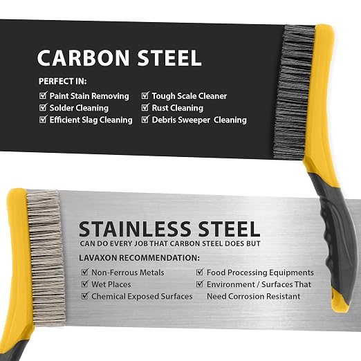 Wire Brush Set-Heavy Duty Stainless & Carbon Steel Bristles - Image 3