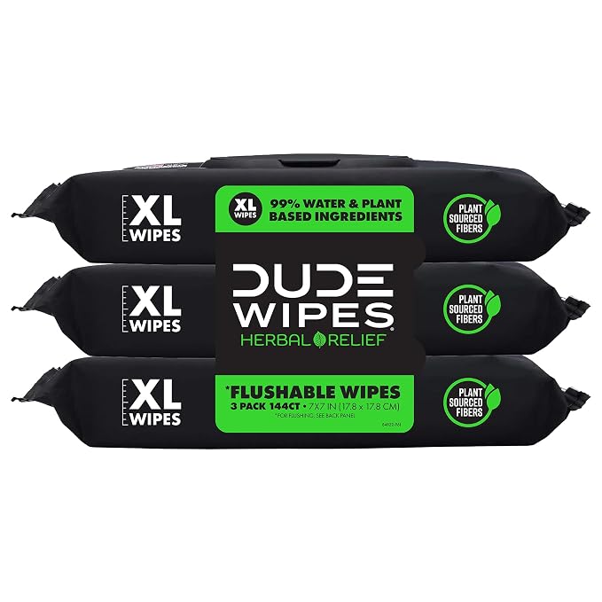 DUDE Wipes - Flushable Wipes - 3 Pack by DudeWipes