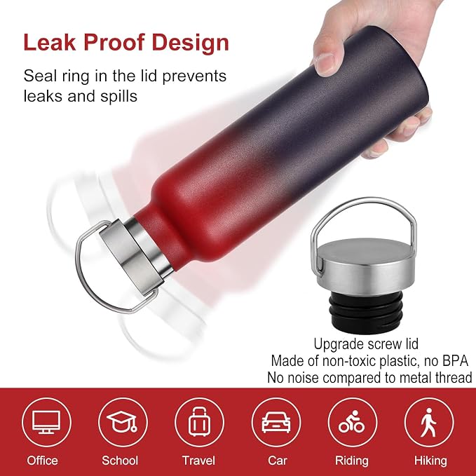 Neihepal Gradient Stainless Steel Water Bottles, 20 Ounce Vacuum Insulated - Image 4