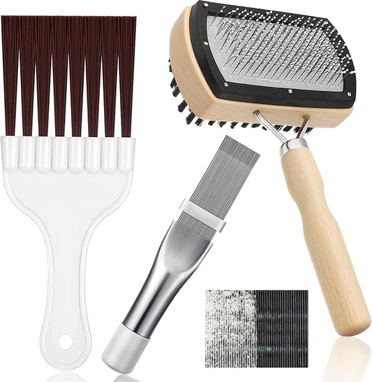 3 Pcs HVAC Coil Cleaning Brush & Fin Straightener Kit, Metal AC Fin Comb by Jakaphoric