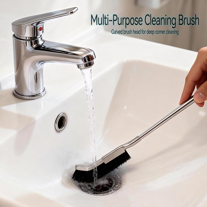 2pcs Stainless Steel Long-Handled Crevice Cleaning Brush, a Powerful - Image 2