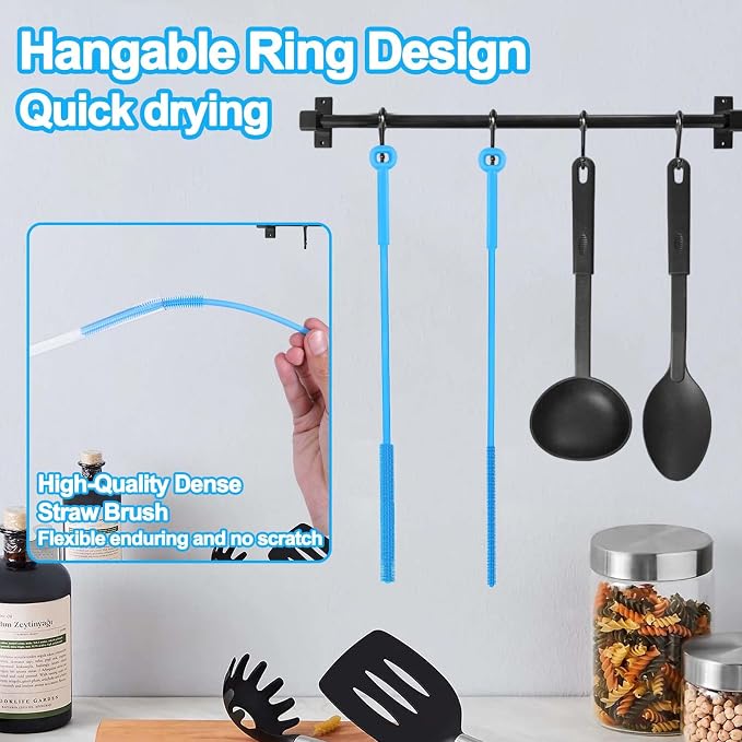 XANGNIER Silicone Straw Cleaner Brush, Straw Cover - Image 5