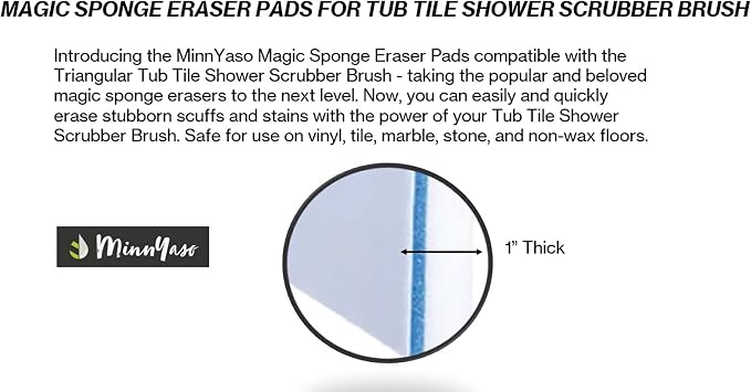 Magic Sponge Eraser Pads Fit Extendable Tub Tile Scrubber Brush | Magic Sponge - Image 4