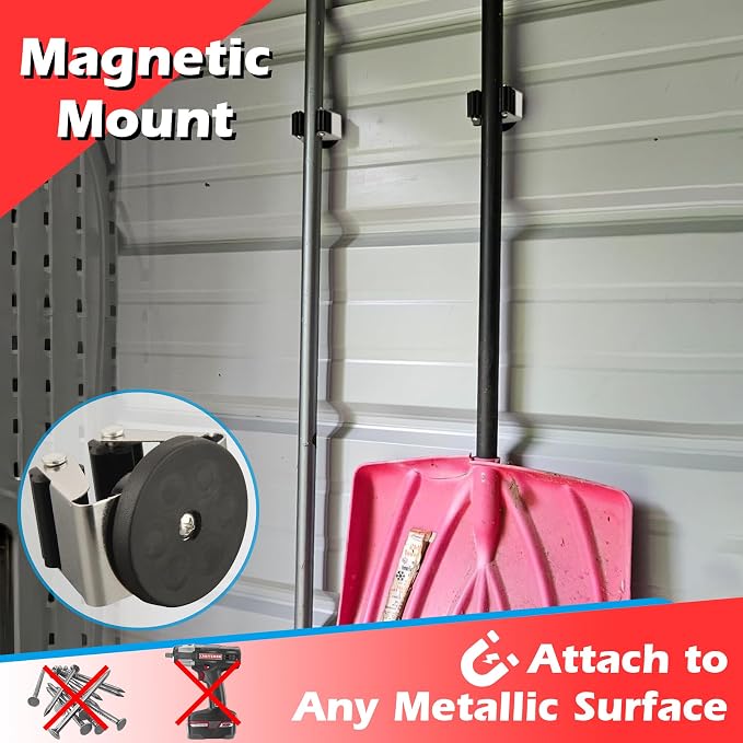 MUTUACTOR Magnetic Broom Holders, 12lbs Heavy Duty Magnetic Tool Holders - Image 2