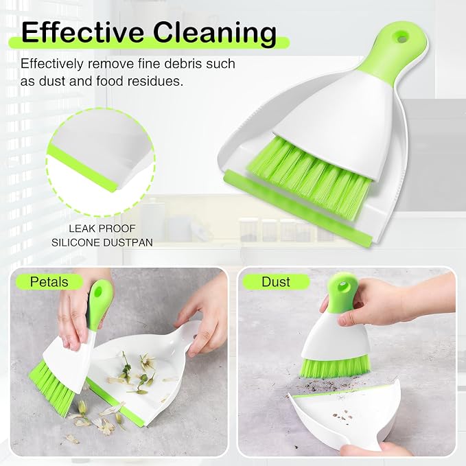 NACENA Mini Dustpan and Brush Set 2 Pack, Small Broom and Dustpan Set Dust Pan - Image 4