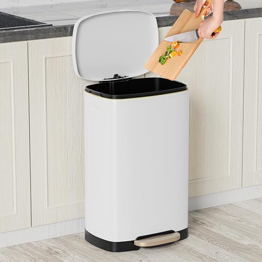 13 Gallon Trash Can with Lid, 50L Fingerprint Proof Stainless Steel Kitchen - Image 2