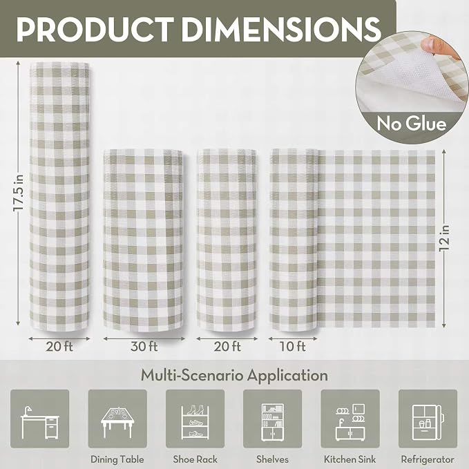 Drawer Shelf Liner, Non-Slip Kitchen Cabinet Liners Non-Adhesive Thick Strong - Image 4