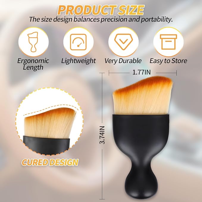 2PCS Car Interior Dust Brush, Soft Microfiber Bristles, Car Detailing Brush - Image 3