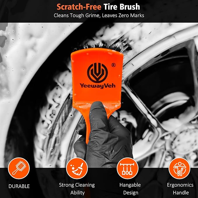 YeewayVeh 4PCS Car Wheel Cleaning Kit, 2-Size Bendable Microfiber Wool Wheel - Image 5