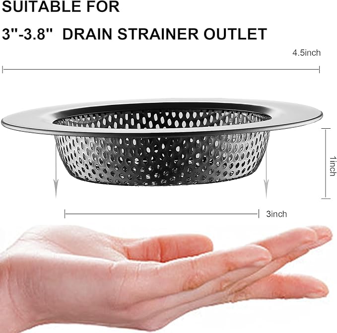 LASSHSWA Kitchen Sink Strainer Stainless Steel, Kitchen Sink Drain Strainer - Image 2
