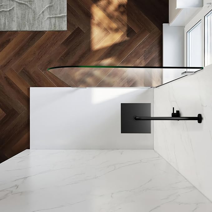30" W ×78" H Shower Glass Panel, Frameless Fixed Glass Shower Panel - Image 4