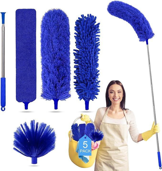 Dusters for Cleaning, Microfiber Feather Duster 5-in-1 Kit, Duster by Tiumso