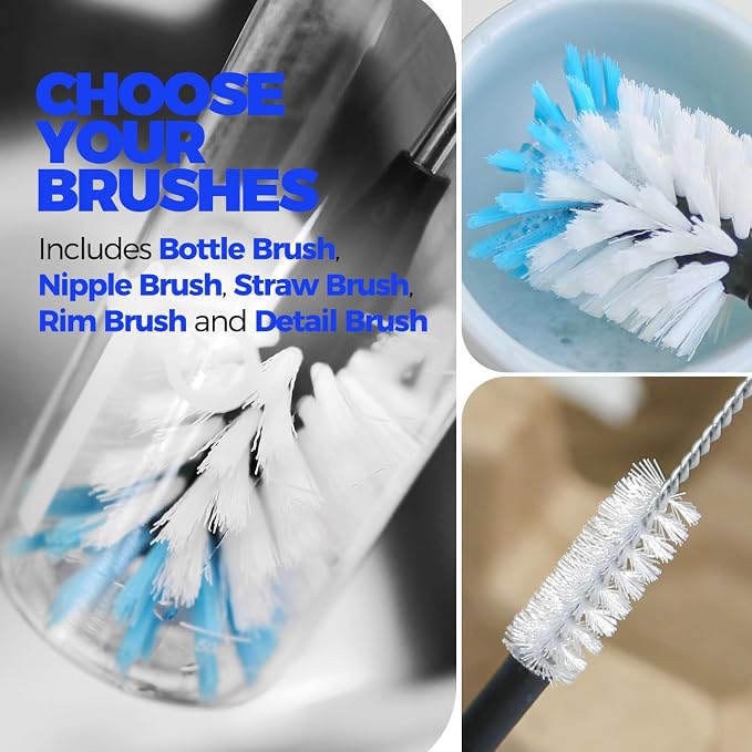 Holikme Bottle Brush Cleaner Set, 3 Straw Cleaner Brush, Bottle Cleaning Brush - Image 3