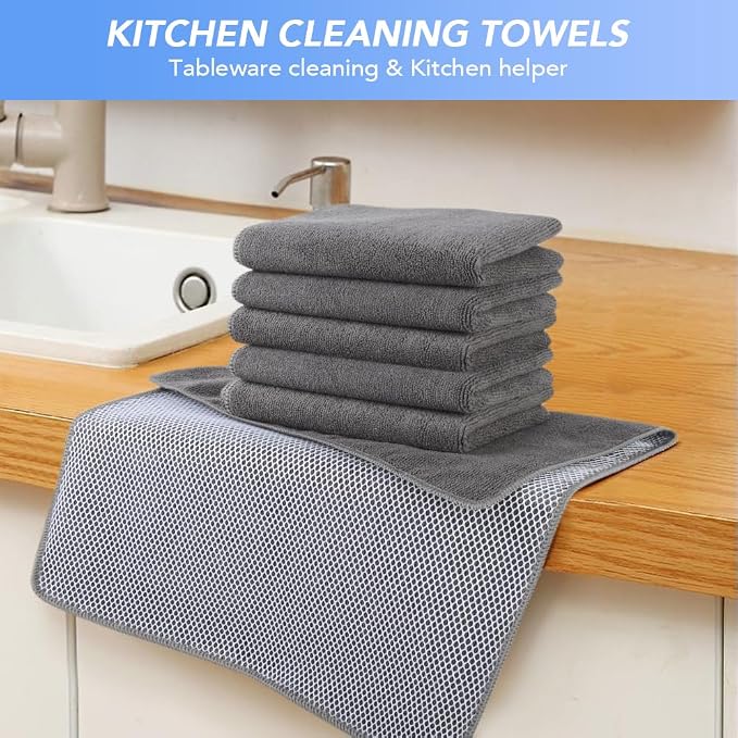 KinHwa Kitchen Washcloths for Dishes Absorbent Microfiber Dish Cloths Dish - Image 2