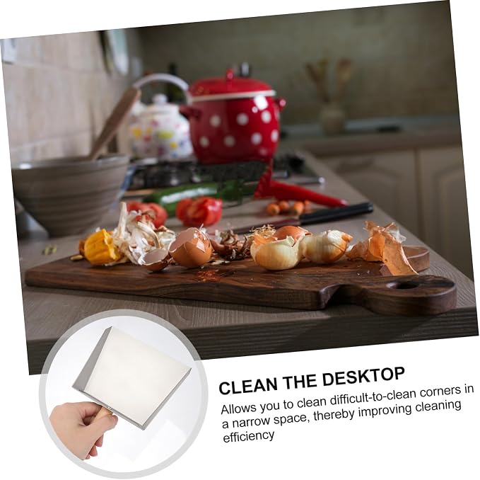 Healifty Stainless Steel Dustpan 8.66 Inch Mini Metal Dust Pan Compact - Image 5