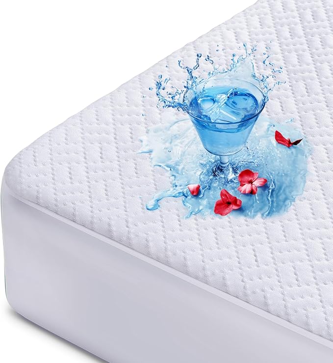 Hanherry 100% Waterproof Mattress Protector King Size, Mattress Cover 3D Air by Hanherry