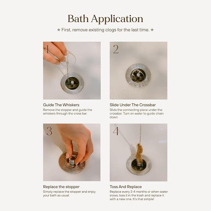 DrainWig Bathtub Drain Hair Catcher – Disposable – Installs Under Stopper- - Image 4