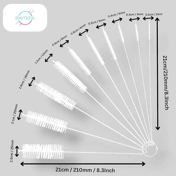 10 Pcs Nylon Straw Cleaning Brush Set – Bottle Pipe Cleaner Brushes - Image 2