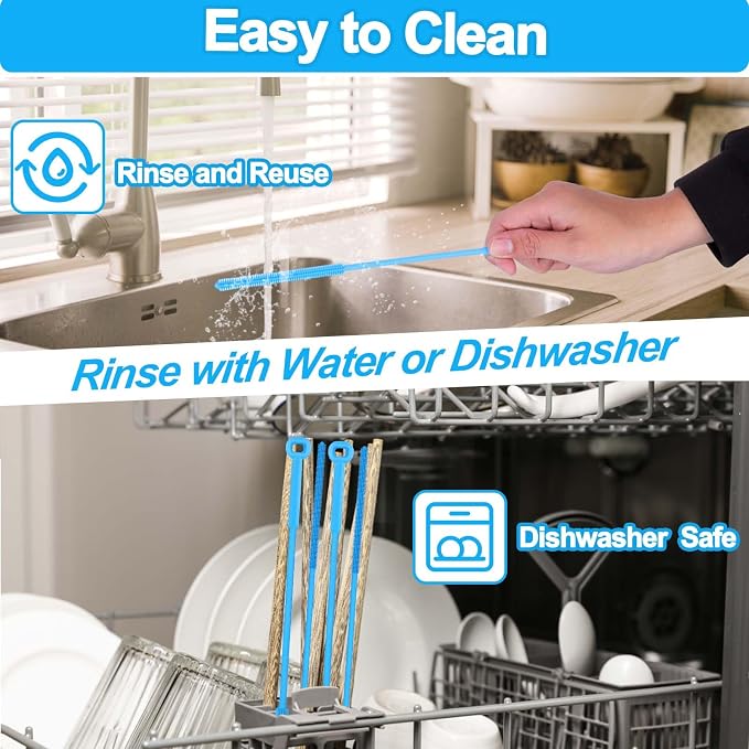 XANGNIER Silicone Straw Cleaner Brush, Straw Cover - Image 7
