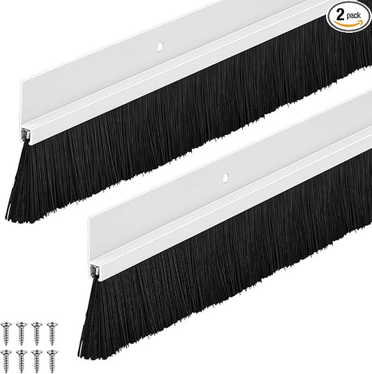Frienda 2 Set Door Brush Bottom Sweep Brush Weather Stripping Aluminum Door Seal by Frienda