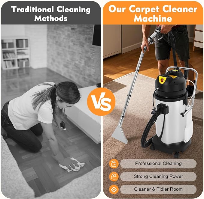40L Commercial Carpet Cleaning Machine, 3 in 1 Carpet Spraying Floor Brush - Image 5