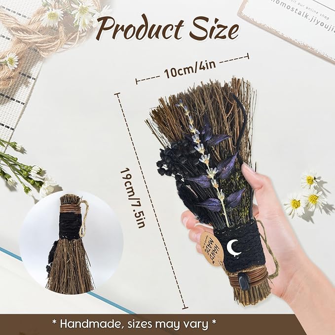 Cinnamon Broom 7.5 Inch Handmade Witch Broom - Image 2