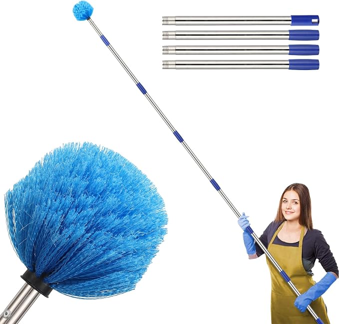 Cobweb Duster with Extension Pole, 8 FT Long Duster by COCONUT