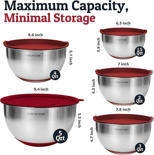 Priority Chef Stainless Steel Mixing Bowls - Image 2