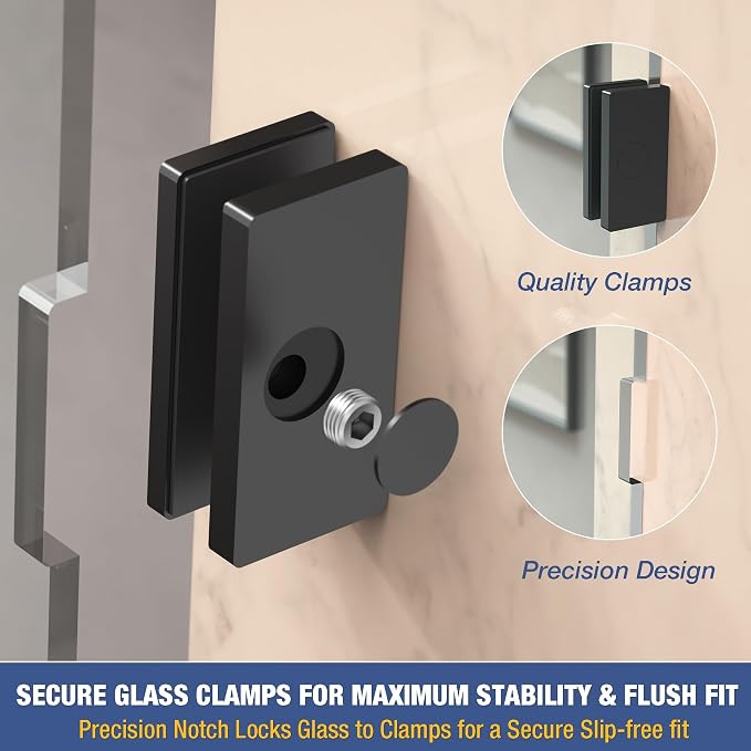 Shower Glass Panel 34" x 79" Easy-to-Clean Treated, 3/8" Tempered Glass Shower - Image 3