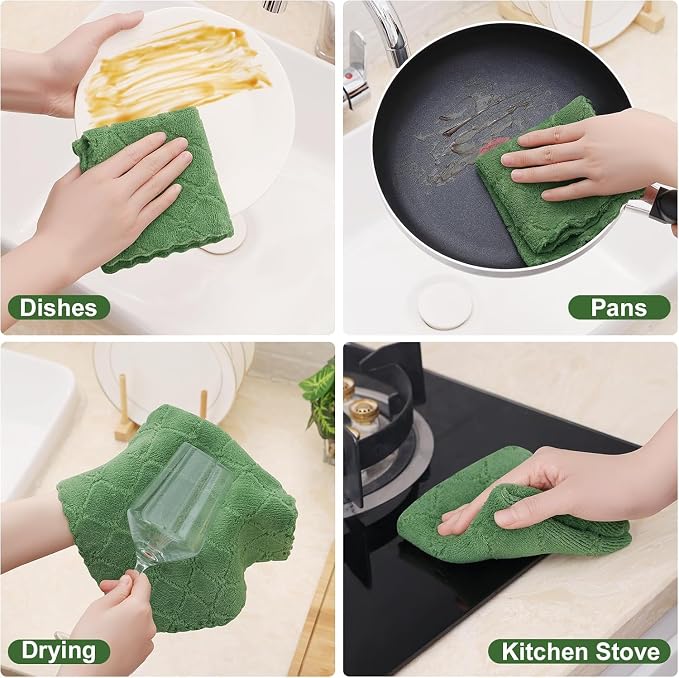 Homaxy 18 Pack Kitchen Dish Cloths, Super Soft and Absorbent Coral Velvet Dish - Image 6