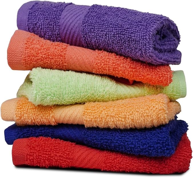 ZUPERIA 100% Cotton Bath Wash Cloths 24 Pack - Image 2