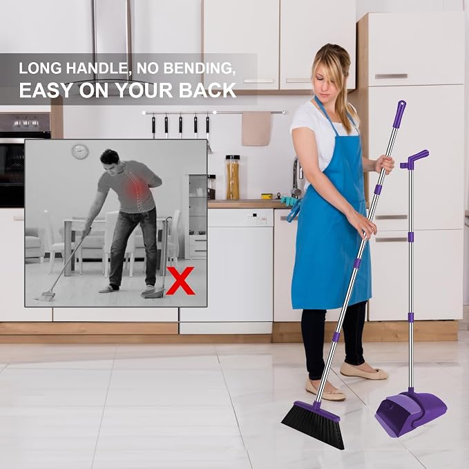 Purple Broom with Dustpan Combo Set - Image 3