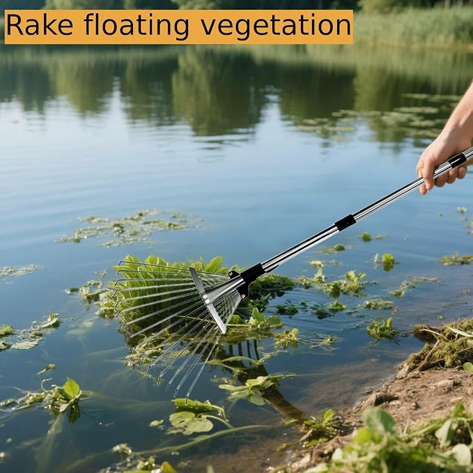 Leaf Rake for Lawns with 53 Gallon Dustpan-Type Leaf Bags, Heavy Duty Metal - Image 9