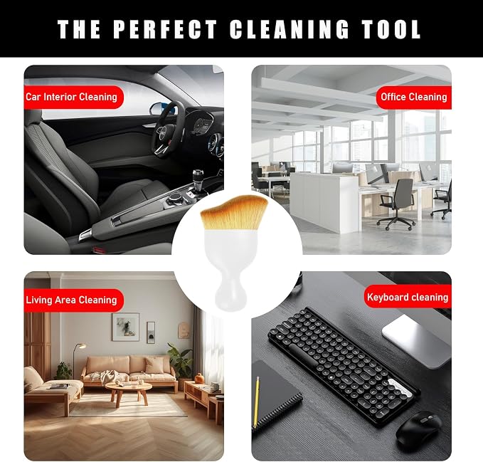 Car Interior Dust Brush, Soft Scratch Free Auto Detailing Brushes, Universal - Image 6