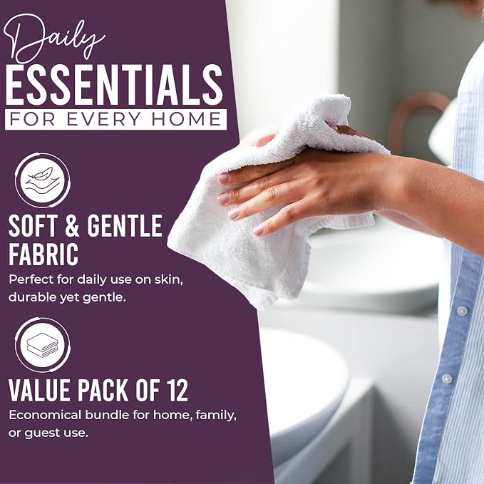 DAN RIVER 12 Pack Wash Cloths for Showering - Image 3