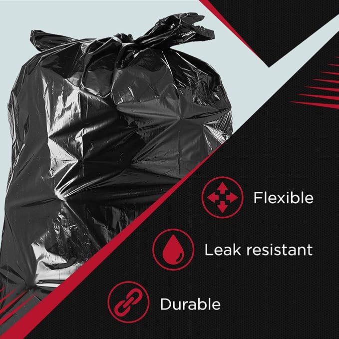 Tasker 55-60 Gallon Trash Bags Heavy Duty, Large Black Outdoor Trash Bags - Image 8