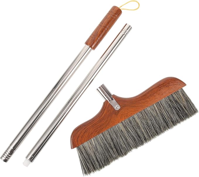 Yardwe Horse Hair Soft Bristle Broom Wooden Handle Angle Broom Floor Cleaning - Image 5