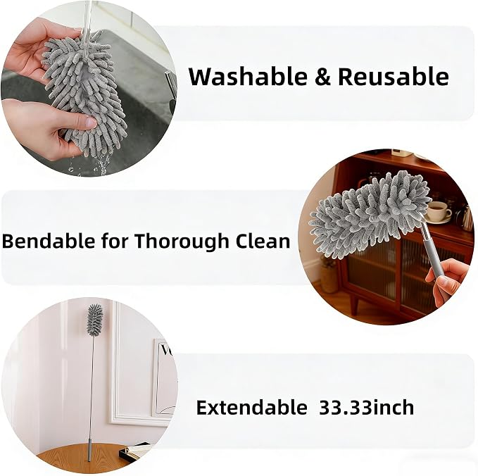 Microfiber Duster for Cleaning, GMLKRY Hand Washable Dusters - Image 3