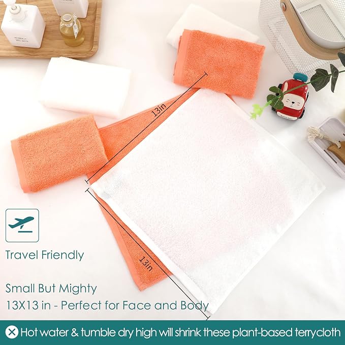 Wash Cloths 6 Pack, Super Soft and Gentle Face Towels on Sensitive Skin - Image 6