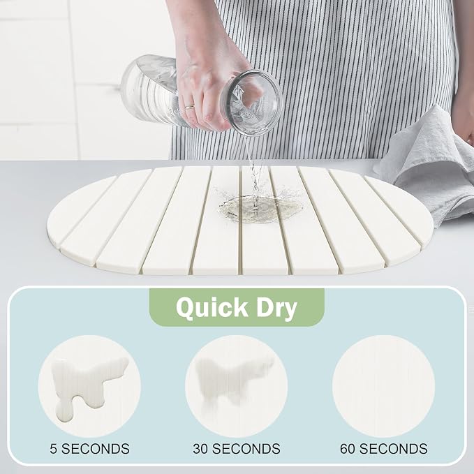 Stone Dish Drying Mat for Kitchen Counter, Versatile Stone Drying Mats for Cups - Image 2